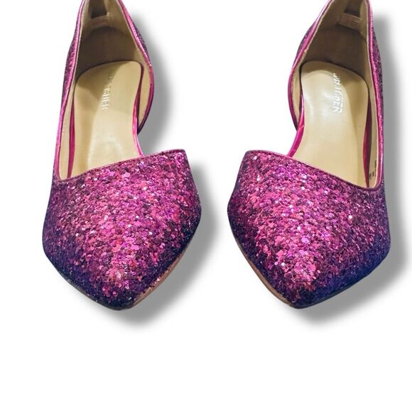 Marc Fisher Pink Glitter D’Orsay Stiletto Heels Women’s Size 7 Pointed Toe - Picture 4 of 8